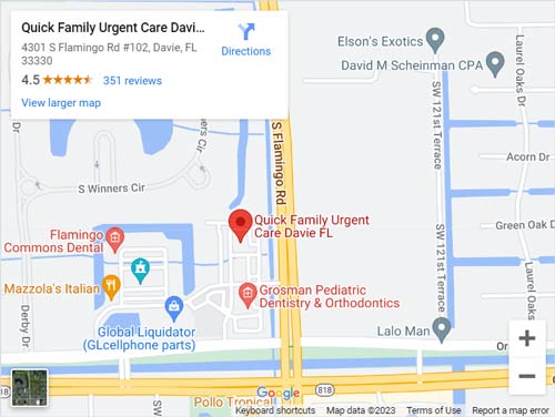 Get Directions to Quick Family Urgent Care in Davie, FL Get Directions to Quick Family Urgent Care in Davie, FL